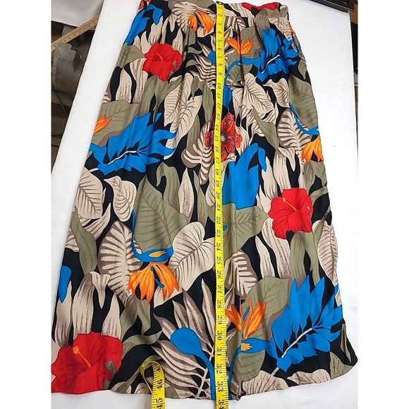 Vintage Womens Skirt Sz 14 Pleated A Line Pockets Hawaiian Beach Resort Cruise - Picture 9 of 11